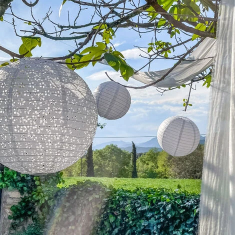 Promo ✔️ SKYLANTERN Boule Papier 35cm Ajourée Blanc - Blanc ❤️ 5 Promo ✔️ SKYLANTERN Boule Papier 35cm Ajourée Blanc - Blanc ❤️ – Image 5