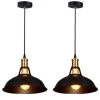 Tout neuf ✨ STOEX Lot De 2 Lustre Suspension Industrielle Vintage E27 Lampe Plafonniers Retro Abat-jour Pour Cuisine Salle à Manger Salon Chambre Restaurant, Noir ❤️