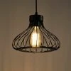 Bon marché 🎉 STOEX Rétro Metal Suspension Noir Cage Industriel Vintage Suspensions Luminaire Métal Retro Antique Suspensions Luminaire Cage Edison Culot E27 Plafonnier Luminaire ❤️