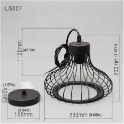 Bon marché 🎉 STOEX Rétro Metal Suspension Noir Cage Industriel Vintage Suspensions Luminaire Métal Retro Antique Suspensions Luminaire Cage Edison Culot E27 Plafonnier Luminaire ❤️ -Suspension Soldes 10641100 4