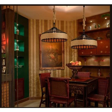 Meilleure vente 🧨 STOEX Retro Suspension Luminaire Industriel 40cm Noir , La Lumière Au Plafond En Fer Corde De Chanvre Vintage Loft Lustre Plafonnier Décoration Pour Salon, Cuisine, Restaurant, Bar 🔔 2 Meilleure vente 🧨 STOEX Retro Suspension Luminaire Industriel 40cm Noir , La Lumière Au Plafond En Fer Corde De Chanvre Vintage Loft Lustre Plafonnier Décoration Pour Salon, Cuisine, Restaurant, Bar 🔔 – Image 2