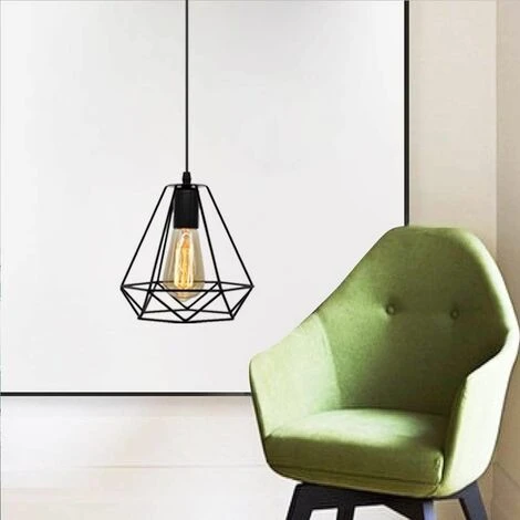 Meilleure vente 😉 STOEX Lustre Suspension Industrielle Cage Géométrie Nid Style Vintage, Lampe De Plafond Métal Luminaire Abat-Jour, Noir ⌛ 2 Meilleure vente 😉 STOEX Lustre Suspension Industrielle Cage Géométrie Nid Style Vintage, Lampe De Plafond Métal Luminaire Abat-Jour, Noir ⌛ – Image 2