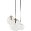 Vente flash 🎁 BELIANI Lampe Suspension 3 Ampoules Transparente / Dorée - Transparent ✨