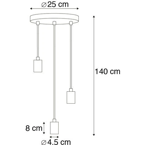 De gros ✨ QAZQA Facil - Suspension Design - 3 Lumière - Ø 250 Mm - Noir - Design,Moderne - Éclairage Intérieur - Salon I Chambre I Cuisine I Salle à Manger - Noir ✔️ 4 De gros ✨ QAZQA Facil - Suspension Design - 3 Lumière - Ø 250 Mm - Noir - Design,Moderne - Éclairage Intérieur - Salon I Chambre I Cuisine I Salle à Manger - Noir ✔️ – Image 4
