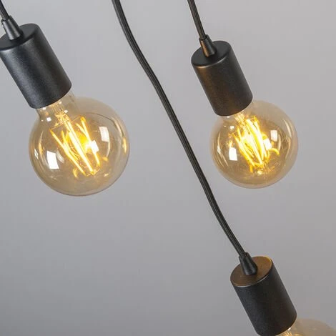 De gros ✨ QAZQA Facil - Suspension Design - 3 Lumière - Ø 250 Mm - Noir - Design,Moderne - Éclairage Intérieur - Salon I Chambre I Cuisine I Salle à Manger - Noir ✔️ 5 De gros ✨ QAZQA Facil - Suspension Design - 3 Lumière - Ø 250 Mm - Noir - Design,Moderne - Éclairage Intérieur - Salon I Chambre I Cuisine I Salle à Manger - Noir ✔️ – Image 5