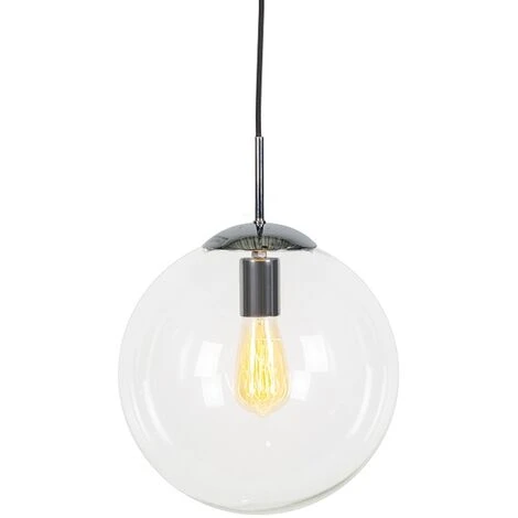 Bon marché 🎁 QAZQA Ball - Suspension Moderne - 1 Lumière - Ø 300 Mm - Chrome - Design,Moderne - Éclairage Intérieur - Salon I Chambre I Cuisine I Salle à Manger - Chrome 🧨 1 Bon marché 🎁 QAZQA Ball - Suspension Moderne - 1 Lumière - Ø 300 Mm - Chrome - Design,Moderne - Éclairage Intérieur - Salon I Chambre I Cuisine I Salle à Manger - Chrome 🧨