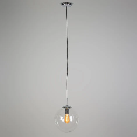 Bon marché 🎁 QAZQA Ball - Suspension Moderne - 1 Lumière - Ø 300 Mm - Chrome - Design,Moderne - Éclairage Intérieur - Salon I Chambre I Cuisine I Salle à Manger - Chrome 🧨 3 Bon marché 🎁 QAZQA Ball - Suspension Moderne - 1 Lumière - Ø 300 Mm - Chrome - Design,Moderne - Éclairage Intérieur - Salon I Chambre I Cuisine I Salle à Manger - Chrome 🧨 – Image 3