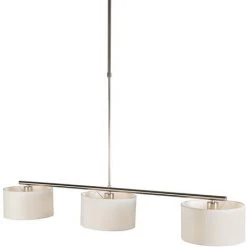 Budget ❤️ QAZQA Vt - Suspension Réglable Moderne - 3 Lumière - L 1250 Mm - Blanc - Moderne - Éclairage Intérieur - Salon - Blanc ⌛