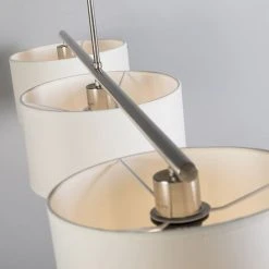 Budget ❤️ QAZQA Vt - Suspension Réglable Moderne - 3 Lumière - L 1250 Mm - Blanc - Moderne - Éclairage Intérieur - Salon - Blanc ⌛ -Suspension Soldes 11227882 4