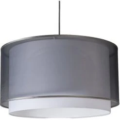 Meilleure vente 🛒 QAZQA Hanglamp - Suspension Avec Abat-jour Moderne - 1 Lumière - H 1150 Mm - Gris - Moderne - Éclairage Intérieur - Salon I Chambre I Cuisine I Salle à Manger - Gris 😉