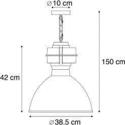 Offres 🛒 QAZQA Sicko - Suspension Industriel - 2 Lumière - H 1500 Mm - Noir - Rustique - Éclairage Intérieur - Salon I Chambre I Cuisine I Salle à Manger - Noir ✨ -Suspension Soldes 11228112 4