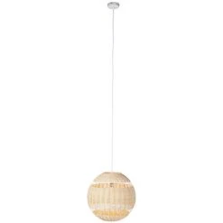 Vente flash 😀 QAZQA Rattan Hl - Suspension Art Deco - 1 Lumière - Ø 400 Mm - Marron - Art Deco - Éclairage Intérieur - Salon I Chambre I Cuisine I Salle à Manger - Marron ⌛ -Suspension Soldes 11228309 3