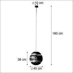 Vente flash 😀 QAZQA Rattan Hl - Suspension Art Deco - 1 Lumière - Ø 400 Mm - Marron - Art Deco - Éclairage Intérieur - Salon I Chambre I Cuisine I Salle à Manger - Marron ⌛ -Suspension Soldes 11228309 4