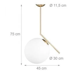 Coupon 🎁 Relaxdays Lampe à Suspension Abat-jour Rond Globe Laiton Métal Luminaire GLOBI Design Retro HxlxP: 75 X 45 X 30 Cm, Matt 🛒 9 Coupon 🎁 Relaxdays Lampe à Suspension Abat-jour Rond Globe Laiton Métal Luminaire GLOBI Design Retro HxlxP: 75 X 45 X 30 Cm, Matt 🛒 -Suspension Soldes 11421924 5