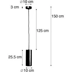 Nouveau ❤️ QAZQA Tubo - Petite Suspension Design - 1 Lumière - Ø 100 Mm - Noir - Design,Moderne - Éclairage Intérieur - Salon I Chambre I Cuisine I Salle à Manger - Noir 😍 -Suspension Soldes 11486316 4