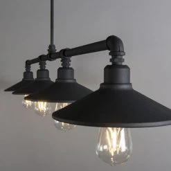 Tout neuf 🌟 QAZQA Laser Hl - Suspension Réglable Rustique - 4 Lumière - L 1300 Mm - Noir - Industriel,Classique/Antique,Rustique - Éclairage Intérieur - Salon - Noir 🧨 -Suspension Soldes 11486379 5