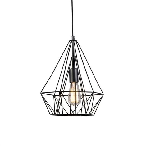 Budget 🌟 QAZQA Carcass - Suspension Moderne - 1 Lumière - Ø 300 Mm - Noir - Moderne - Éclairage Intérieur - Salon I Chambre I Cuisine I Salle à Manger - Noir 🌟 1 Budget 🌟 QAZQA Carcass - Suspension Moderne - 1 Lumière - Ø 300 Mm - Noir - Moderne - Éclairage Intérieur - Salon I Chambre I Cuisine I Salle à Manger - Noir 🌟