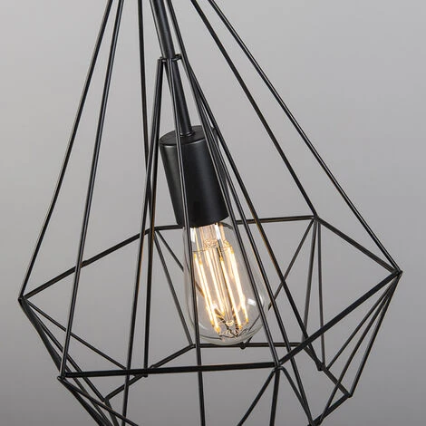 Budget 🌟 QAZQA Carcass - Suspension Moderne - 1 Lumière - Ø 300 Mm - Noir - Moderne - Éclairage Intérieur - Salon I Chambre I Cuisine I Salle à Manger - Noir 🌟 5 Budget 🌟 QAZQA Carcass - Suspension Moderne - 1 Lumière - Ø 300 Mm - Noir - Moderne - Éclairage Intérieur - Salon I Chambre I Cuisine I Salle à Manger - Noir 🌟 – Image 5