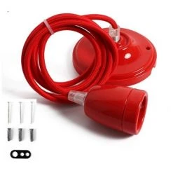 Tout neuf 🔥 BARCELONA LED Suspension Douille E27 Céramique | Rouge - Rouge ❤️