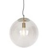 Grosses soldes 🎉 QAZQA Ball - Suspension Moderne - 1 Lumière - Ø 400 Mm - Doré/Laiton - Moderne,Rétro - Éclairage Intérieur - Salon I Chambre I Cuisine I Salle à Manger - Doré/Laiton ❤️