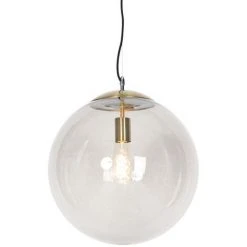 Grosses soldes 🎉 QAZQA Ball - Suspension Moderne - 1 Lumière - Ø 400 Mm - Doré/Laiton - Moderne,Rétro - Éclairage Intérieur - Salon I Chambre I Cuisine I Salle à Manger - Doré/Laiton ❤️