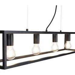 Promo ✔️ QAZQA Cage - Suspension Multiples Industriel - 4 Lumière - L 1000 Mm - Noir - Rustique - Éclairage Intérieur - Salon 🥰 6 Promo ✔️ QAZQA Cage - Suspension Multiples Industriel - 4 Lumière - L 1000 Mm - Noir - Rustique - Éclairage Intérieur - Salon 🥰 -Suspension Soldes 11884710 3