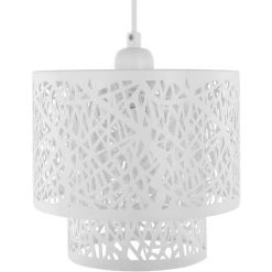 Coupon 👍 BELIANI Lampe Suspension Blanche - Blanc ❤️