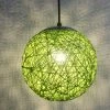 Meilleure vente ⌛ STOEX Vert Rétro Suspension Luminaire En Rotin Globe Rond 15cm , Lustre Abat-jour DIY Lampe Plafond E27 Pour Salon Restaurant Centre Commercial Bar 😉