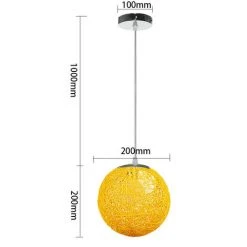 Sortie 🤩 STOEX Rétro Suspension Luminaire En Rotin Globe Rond 20cm, Lustre Abat-jour DIY Lampe Plafond E27 Pour Salon Restaurant Centre Commercial Bar - Jaune 💯 7 Sortie 🤩 STOEX Rétro Suspension Luminaire En Rotin Globe Rond 20cm, Lustre Abat-jour DIY Lampe Plafond E27 Pour Salon Restaurant Centre Commercial Bar - Jaune 💯 -Suspension Soldes 12476198 3