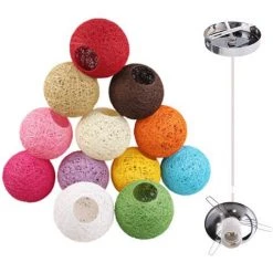 Top 10 🥰 STOEX Blanc Rétro Suspension Luminaire En Rotin Globe Rond 15cm , Lustre Abat-jour DIY Lampe Plafond E27 Pour Salon Restaurant Centre Commercial Bar ✨ -Suspension Soldes 12476262 3