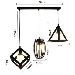 Nouveau ⭐ AXHUP Retro Suspension Luminaire Industrielle 3 Tete Lustre Abat-jour Metal Noir Lampe De Plafond ⭐ 7 Nouveau ⭐ AXHUP Retro Suspension Luminaire Industrielle 3 Tete Lustre Abat-jour Metal Noir Lampe De Plafond ⭐ -Suspension Soldes 12955912 4