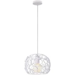 Remise 🛒 STOEX Lustre Suspension Industrielle De Fer Cercle Géométrique Style Nordique Blanc Luminaire E27 Rétro Lampe Pour Restaurant Bar Cafe 😍