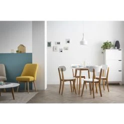 Offres 🧨 MILIBOO Suspension Métal Blanc Et Bois D24cm JAVA - Blanc 🔔 -Suspension Soldes 13194410 3