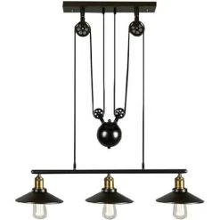 Vente flash 🎉 BARCELONA LED Lampe Suspension "Clock Work" | Noir - Noir 🎉