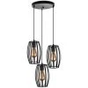 Grosses soldes ⌛ STOEX Suspensions Luminaires Industriel Luminaire 3 Cage Forme Olive , Noir Lustre Abat-jour En Style Nordique E27 Noir Pour Décor Restaurant Salle Chambre 😀