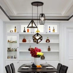 Tout neuf 🤩 AXHUP Suspension Luminaire Industrielle 3 Tete Retro Lustre Abat-jour Metal Noir ⭐ -Suspension Soldes 13263597 3