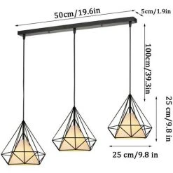 Vente flash 🌟 AXHUP Suspension Luminaire Industrielle 3 Tete Retro Lustre Abat-jour Metal Noir ✔️ 9 Vente flash 🌟 AXHUP Suspension Luminaire Industrielle 3 Tete Retro Lustre Abat-jour Metal Noir ✔️ -Suspension Soldes 13263599 5