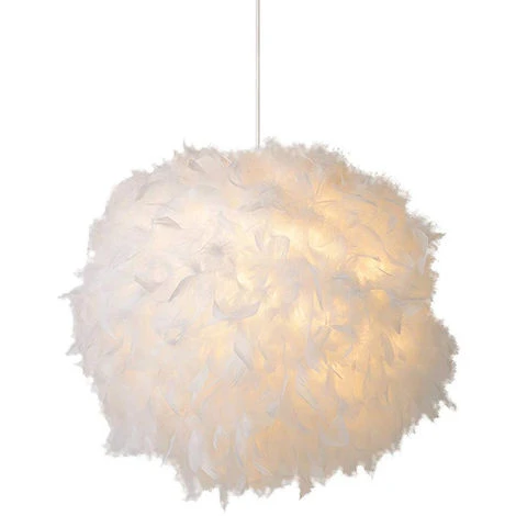 Offres 🌟 AXHUP Suspension Luminaire Romantique E27 30cm Lustre Abat-jour En Plumes Blanche 👏 2 Offres 🌟 AXHUP Suspension Luminaire Romantique E27 30cm Lustre Abat-jour En Plumes Blanche 👏 – Image 2