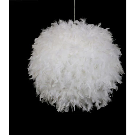 Offres 🌟 AXHUP Suspension Luminaire Romantique E27 30cm Lustre Abat-jour En Plumes Blanche 👏 3 Offres 🌟 AXHUP Suspension Luminaire Romantique E27 30cm Lustre Abat-jour En Plumes Blanche 👏 – Image 3