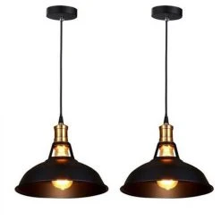 Tout neuf 😀 AXHUP Suspension Luminaire Industrielle Vintage 2PCS Lustre Abat-jour Métal 👍 -Suspension Soldes 13431264 3