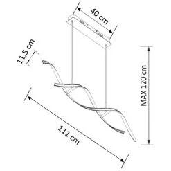 Sortie 🎁 KOSILUM Suspension LED Double Barres Ondulées 110 Cm - Galba - Argenté / Chromé 😉 -Suspension Soldes 13431531 5