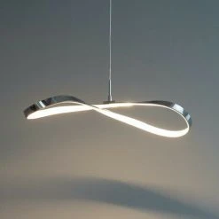 Tout neuf 👏 KOSILUM Suspension Design LED Ruban Infini - Acht - Argenté / Chromé ⌛
