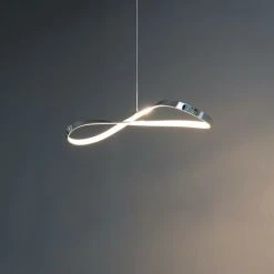 Tout neuf 👏 KOSILUM Suspension Design LED Ruban Infini - Acht - Argenté / Chromé ⌛ -Suspension Soldes 13432468 4