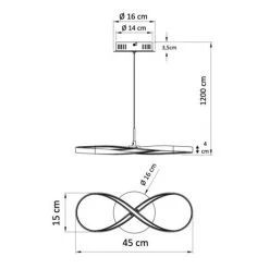 Tout neuf 👏 KOSILUM Suspension Design LED Ruban Infini - Acht - Argenté / Chromé ⌛ -Suspension Soldes 13432468 5