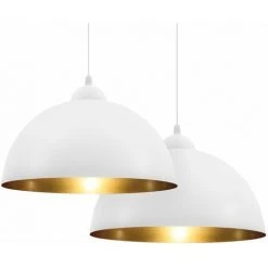 Coupon 👏 B.K.LICHT 2 Suspensions Design Vintage Blanches Luminaire Plafonnier Salon Salle à Manger ⭐