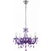 Remise ✔️ Lustre Design Plafonnier Suspension Violet Salon Pendule Lustres Cristal Luminaire Globo 63115-5 ✨