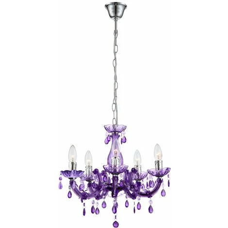 Remise ✔️ Lustre Design Plafonnier Suspension Violet Salon Pendule Lustres Cristal Luminaire Globo 63115-5 ✨ 1 Remise ✔️ Lustre Design Plafonnier Suspension Violet Salon Pendule Lustres Cristal Luminaire Globo 63115-5 ✨