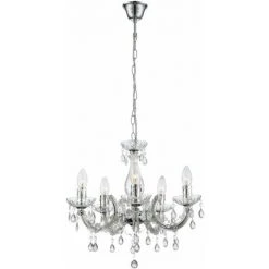 Remise 👍 Luminaire Suspendu Lustre Lustre En Cristal Plafonnier Chambre éclairage Globo 63116-5 ❤️