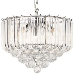 Bon marché 🎁 Cristal Suspendu Luminaire Chrome Pendule Lustre Plafonnier Salon éclairage Clair Globo 15303 👍 -Suspension Soldes 13540988 4