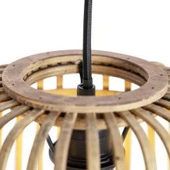 Budget 🧨 QAZQA Manila - Suspension Multiples Rustique - 3 Lumière - L 1000 Mm - Beige - Rustique,Rustique - Éclairage Intérieur - Salon I Chambre I Cuisine I Salle à Manger - Beige ✔️ -Suspension Soldes 13546888 3